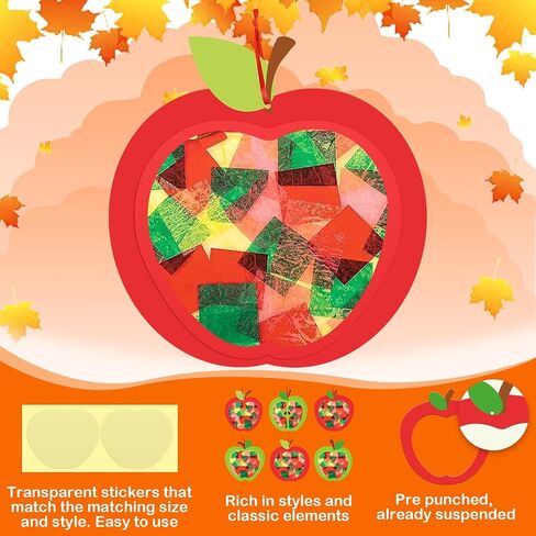 Chiisong 24 Sets Leaf Tissue Sign Fall Craft Kit Maple Leaves Craft Bulk Autumn DIY Maple Craft Kit Harvest Thanksgiving DIY Craft Decorations for Fun Home Actives in Saudi Arabia