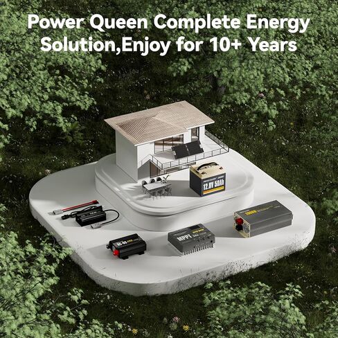 Power Queen 12.8v 50ah LifePo4 ترقية بطارية ، خلايا بطارية الليثيوم من الدرجة A مع 50A BMS ، ما يصل إلى 15000 دورة ، محمولة وخفيفة الوزن للمحرك التصداري ، قارب Fish Fanter ، RV ، Solar in Kuwait