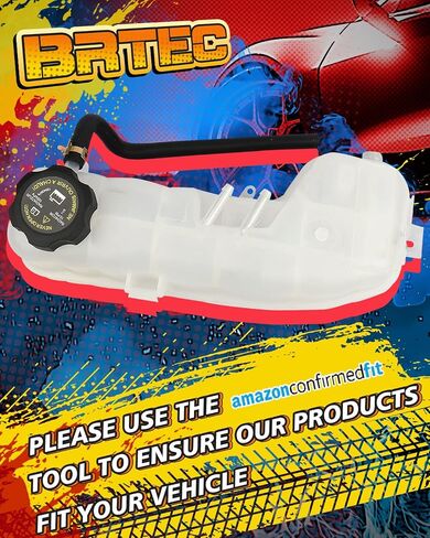 BRTEC Coolant Reservoir with Cap 1999 2000 2001 2002 2003 2004 2005 for Chevy Cavalier 1999-05 for Pontiac Sunfire; 1999 2000 2001 2002 2003 2004 2005 for Chevy Malibu Coolant Reservoir with Cap in Saudi Arabia