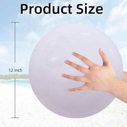 كرات شاطئ مقاس 30.48 سم، عبوة من 12 كرة حمام سباحة قابلة للنفخ للأطفال، مستلزمات حفلات الألعاب المائية الصيفية in Kuwait