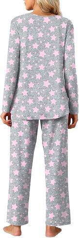 Anyally Women's Fall Pajama Sets, 2-Piece Lounge Sleepwear Ladies Pjs Sets with Pockets in Saudi Arabia