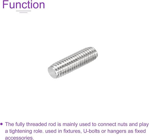DMiotech 5Pack M3x100mm Length Fully Threaded Rod 304 Stainless Steel Right Hand Threads Rod Bar Studs Clamps in Saudi Arabia