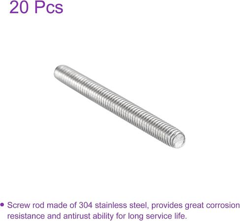 DMiotech 5Pack M3x100mm Length Fully Threaded Rod 304 Stainless Steel Right Hand Threads Rod Bar Studs Clamps in Saudi Arabia