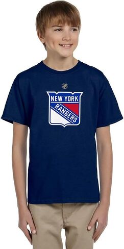 Outerstuff New York Rangers Juniors Boys مقاس 4-18 تي شيرت بشعار الفريق الأساسي in Saudi Arabia