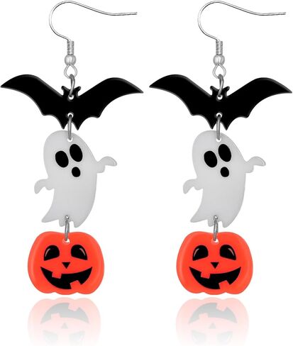 Halloween Earrings For Women Cute Pumpkin Earrings Bat Earrings For Women Ghost Earrings Halloween Earrings Dangle Halloween Jewelry in Saudi Arabia