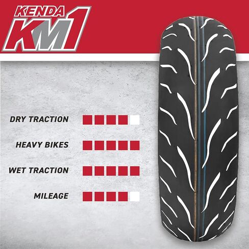 Kenda KM1 (KM001) 120/70ZR17 الإطار الأمامي للدراجة النارية الرياضية 58W-الإطارات الشعاعية مع الاستقرار عالي السرعة والقبضة الرطبة الممتازة مع سلسلة المفاتيح (120/70-17) in Kuwait
