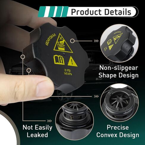 4 Pcs 68442532AA Radiator Coolant Reservoir Cap Replacement for 2013-2021 Ram 1500 2500 3500 4500 5500 for Chrysler for Dodge for Jeep - Replace 68442532AA, 68249136AA, 53479332 in Saudi Arabia