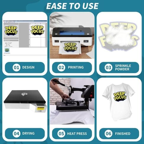 ورق فيلم نقل DTF - A4 (8.4 بوصة × 11.7 بوصة) 25 ورقة غير لامعة على الوجهين، ورق نقل حراري PET لطابعة التسامي، طباعة مباشرة على منسوجات القمصان - من جودورا in Kuwait