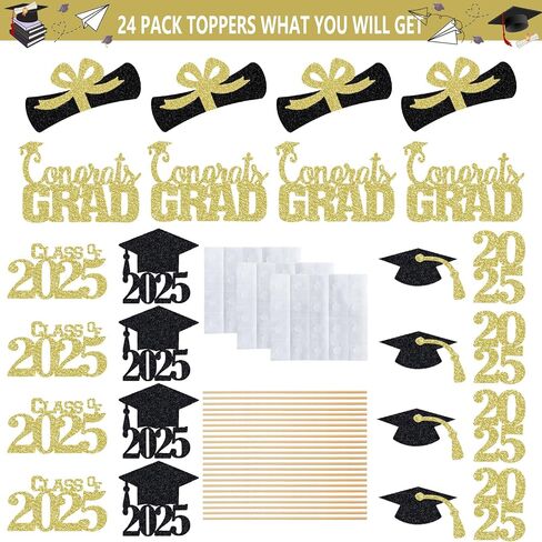 2024 Graduation Centerpieces Sticks Purple Graduation Party Centerpieces for Tables 2024, Graduation Table Toppers 2024 Purple Class of 2024 Graduation Table Centerpieces Decorations - 24Pcs in Saudi Arabia