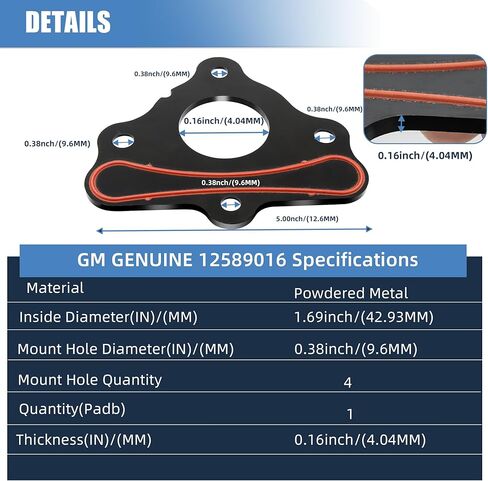 طقم صفيحة من عمود الحدبات مع حشية ومسامير متزايدة متوافقة مع محركات كاديلاك تشيفي GMC بويك هومر بونتياك ساب LS & LT 4.8L 5.3L 5.7L 6.0L 6.2L - استبدل 12589016 in Kuwait