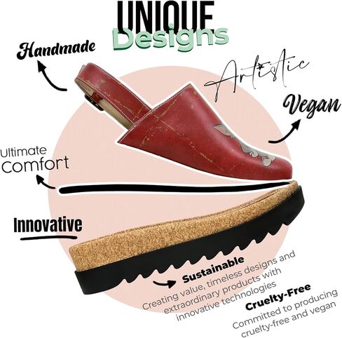 صنادل DOGO ذات المنصة النسائية - صنادل إسفين نباتية ومصنوعة يدويًا للنساء in Kuwait