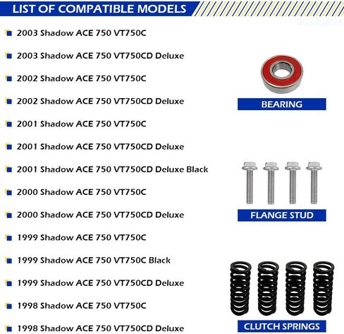 مجموعة حشية القابض والغطاء المتوافقة مع Honda VT750C VT750CD Shadow Ace 750 1998-2003 in Saudi Arabia