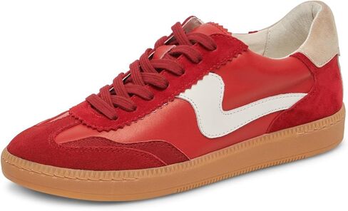 Dolce Vita Women's NOTICE Sneaker, CRIMSON SUEDE, 6.5 in Saudi Arabia