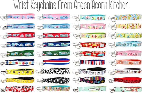 Camper Keychain - Red Key Fob Strap - 1 x 6 Inch Loop - Vintage Car & Trailer - Camper Van - Fifth Wheel - Truck Camper - A-Frame Trailer - Cute Camping Gift - Handmade by Green Acorn Kitchen in Saudi Arabia