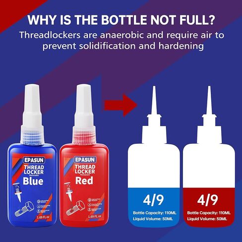 50 مل من Threadlocker Blue 243، قفل خيط متوسط ​​القوة محكم للصواميل والمسامير والمثبتات والمعادن لمنع الارتخاء والتآكل in Kuwait