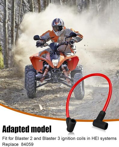 84059 18 بوصة 8.5 ملم سلك لفائف الاشتعال متصل بمحطة على نمط HEI من أجل أنظمة Blaster 2 و Blaster 3 ملفات الإشعال ، غمد أحمر 90 درجة in Saudi Arabia