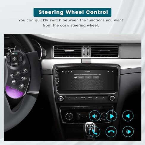 راديو سيارة Hikity 6.9 بوصة لاسلكي Apple Carplay Android Auto، ستيريو سيارة بشاشة لمس واحدة Din مع بلوتوث 5.0، وصلة مرآة، FM، EQ، USB، SWC، ميكروفون، كاميرا احتياطية من النوع C in Saudi Arabia