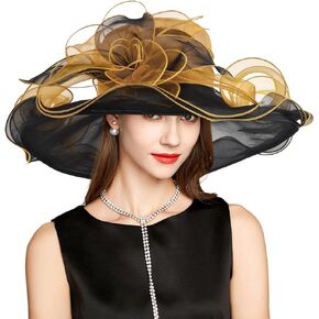 2024 Kentucky Derby Hats for Women Girls Ladies, Organza Church Tea Party Wedding Fascinator Hat UV Protection Sun Hat Red in Saudi Arabia