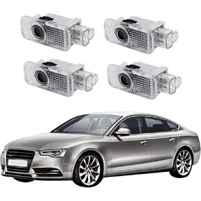 Car Door Light Projector Courtesy LED Laser Welcome Logo Lights Accessories Compatible with A1/A3/A4/A5/A6/Q3/Q5/Q7/A7/A8/R8/TT (for Au-DII, 4)