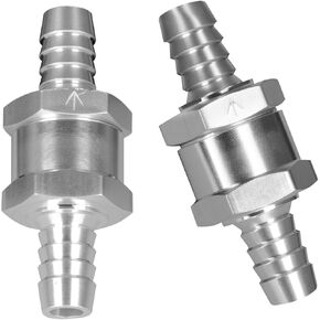 1/4" Fuel Check Valve, 2PCS OD 6mm One Way Bleeder Valve Inline Non Return for Diesel Gasoline Silver in Kuwait