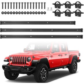 نظام السكك الحديدية درب مع ربط السرير المتوافق مع 2020-2024 Jeep Gladiator JT ، استبدل OE 82215956 ، نظام سكة حديد سرير شحن ، أسود in Kuwait