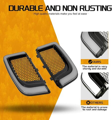 Lower Fairing Grill Light LED Turn Signal Running Light Fit for Harley Road Glide Street Glide Electra Glide Ultra Limited 2014-2023 Smoke in Saudi Arabia