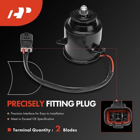 محرك مروحة المبرد A -premium متوافق مع تويوتا ، هوندا ، ميتسوبيشي ، أكورا ، جيو ، دودجو ، إيسوزو ، مازدا ، ميركوري ، شيفروليه وبلايموث - كامري ، كورولا ، سيدي ، أوفسي ، أوديس ، كولت ، ومزيد من in Saudi Arabia