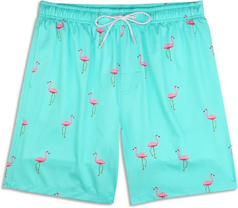 MILANKERR بدلات استحمام رجالي سروال سباحة رجالي مقاس 7 بوصات سروال ركوب الأمواج للرجال مع بطانة مضغوطة مقاس 32 34 مقاس سمكة خضراء حادة متوسط in Kuwait