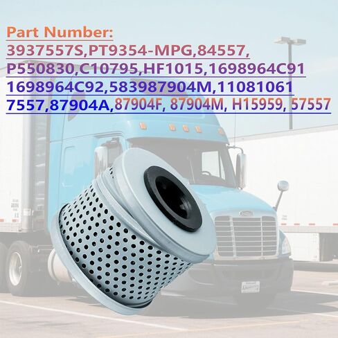 Power steering hydraulic filter 3937557S, Compatible with Freightliner Argosy M2 106,Peterbilt 337 367 389 579,Kenworth T680 T880 W990,Mack CHU SERIES, For WIX 57557, P550830, LH4101, 1698964C92 in Saudi Arabia