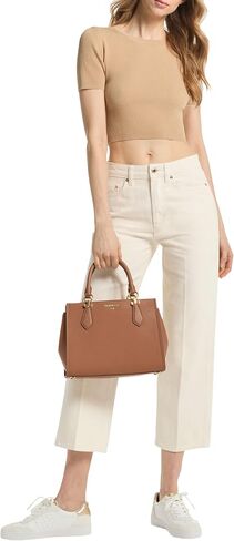 Michael Kors Marilyn Medium Satchel, Vanilla/Luggage in Saudi Arabia