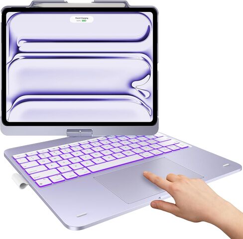 typecase Touch Keyboard for iPad Pro 13 & iPad Air 13 2024, Trackpad, 11-Colors Backlit with Pencil Holder, Dull Black in Saudi Arabia