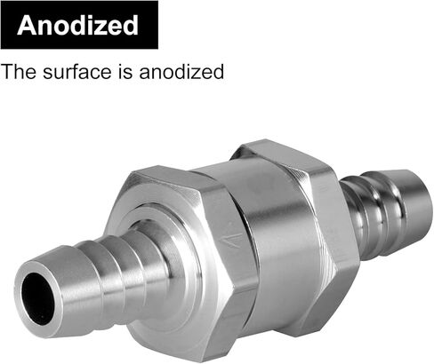 1/4" Fuel Check Valve, 2PCS OD 6mm One Way Bleeder Valve Inline Non Return for Diesel Gasoline Silver in Kuwait