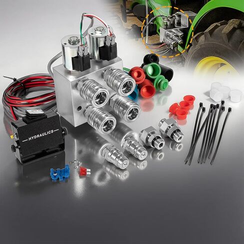 Hydraulic Multiplier Kit - SCV Splitter Valve 2 Circuit fit for JohnDeere/Case/Kubota Tractors,SCV Splitter/Diverter Manifold Valve with Switch Box Control,Hydraulic Multiplier 2 Circuit Kit 3000 PSI in Saudi Arabia