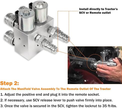 Hydraulic Multiplier Kit - SCV Splitter Valve 2 Circuit fit for JohnDeere/Case/Kubota Tractors,SCV Splitter/Diverter Manifold Valve with Switch Box Control,Hydraulic Multiplier 2 Circuit Kit 3000 PSI in Saudi Arabia