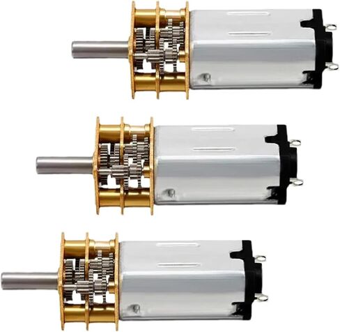 GLINTDEER N30 DC Micro Metal Gear Motor, Silver, 12mm Diameter, 40.8mm Length, 3V-12V, Multiple Speed Options 15-1000RPM, for DIY Projects, Robotics (150 3V) in Saudi Arabia