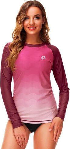 العلم الأمريكي المرأة Rashguard طويلة الأكمام الشمس واقية الوطنية الصيف قمصان المياه M in Saudi Arabia
