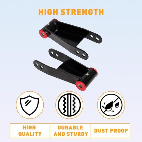 ECOTRIC 2"-3" Lowering Drop Shackles Rear Compatible With 2004-2014 Ford F150 F-150 Rear leveling shackles Adjustable 2" to 3" Leveling kit 2wd Black in Saudi Arabia