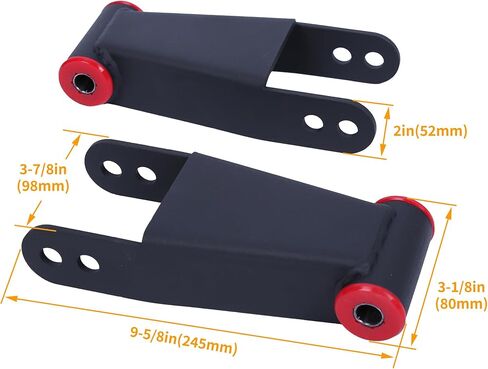 ECOTRIC 2"-3" Lowering Drop Shackles Rear Compatible With 2004-2014 Ford F150 F-150 Rear leveling shackles Adjustable 2" to 3" Leveling kit 2wd Black in Saudi Arabia