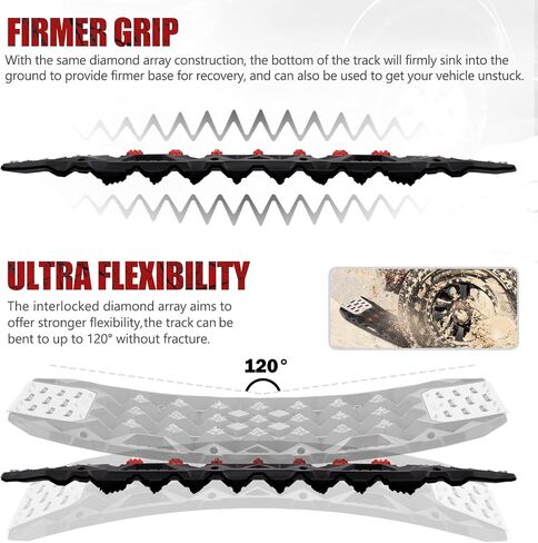 BUNKER INDUST Gen 11th Traction Boards with Mounting Kit, Pair Offroad Recovery Tracks with Jack Base for 4X4 Jeep Truck Tire Traction-Sand,Mud, Snow Ramps (Black) in Saudi Arabia