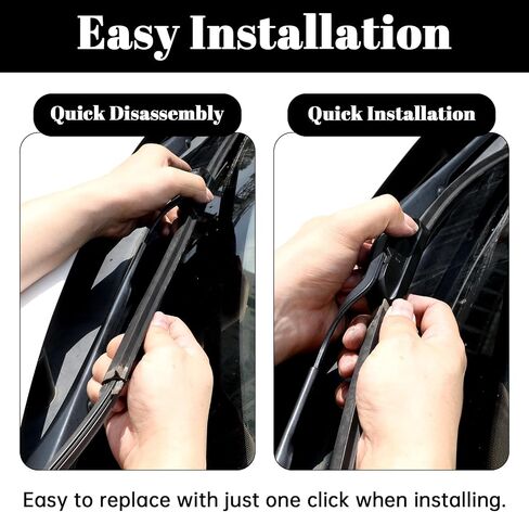 Bewudy 4PCS Car Windshield Wiper Blade Strips, DIY Adjustable Car Windscreen Wiper Rubber Strips, Silicone Car Frameless Window Replacement Universal for SUV Truck Van in Saudi Arabia