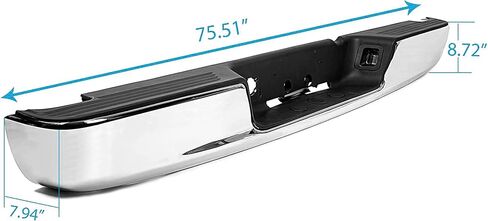 KUAFU Rear Step Bumper Assembly Compatible With 2002-2008 Dodge Ram 1500 2003-2009 Ram 2500 3500 Replace for CH1103111 CH1103108 W/Top Pads & & license Plate lamp Chrome in Saudi Arabia