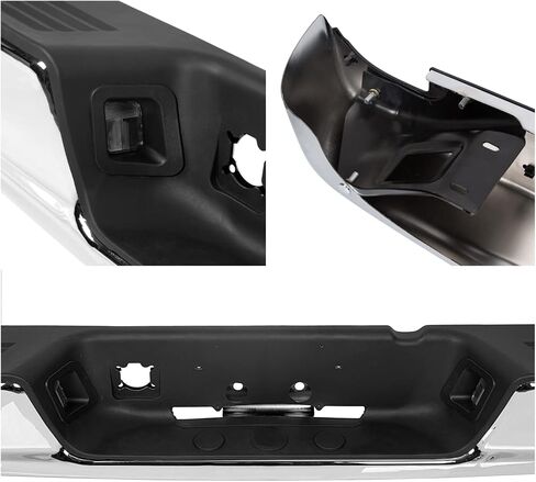 KUAFU Rear Step Bumper Assembly Compatible With 2002-2008 Dodge Ram 1500 2003-2009 Ram 2500 3500 Replace for CH1103111 CH1103108 W/Top Pads & & license Plate lamp Chrome in Saudi Arabia