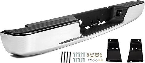 KUAFU Rear Step Bumper Assembly Compatible With 2002-2008 Dodge Ram 1500 2003-2009 Ram 2500 3500 Replace for CH1103111 CH1103108 W/Top Pads & & license Plate lamp Chrome in Saudi Arabia