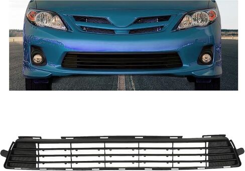 Kuafu Front Lower Grill متوافق مع 2011 2012 2013 Toyota Corolla to1036125 5311202280 Pumper Hood Grille Black in Kuwait