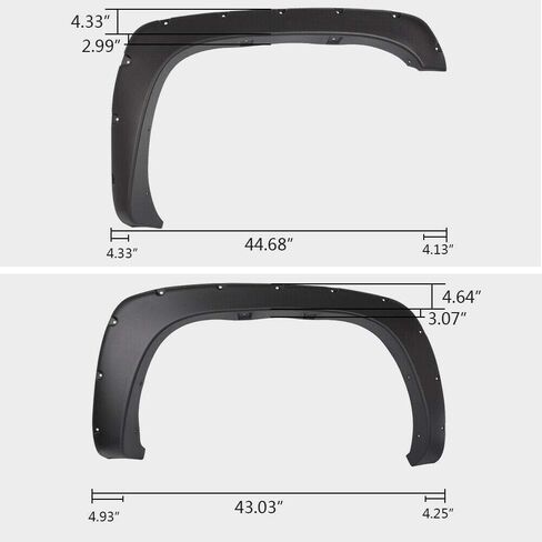 G-plus Fender Flares ، متوافقة مع 07-13 Chevy Silverado 1500/07-14 2500HD 3500HD ، 78.0 " in Kuwait