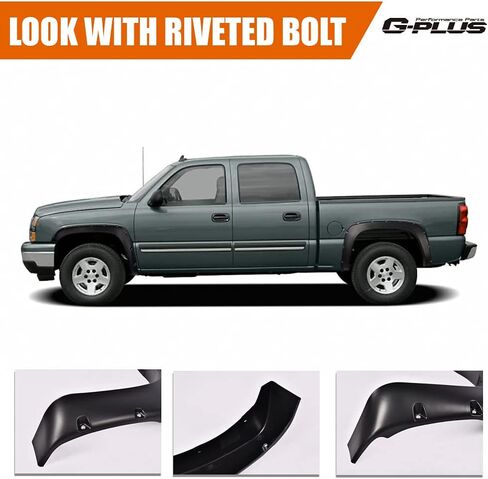G-plus Fender Flares ، متوافقة مع 07-13 Chevy Silverado 1500/07-14 2500HD 3500HD ، 78.0 " in Kuwait