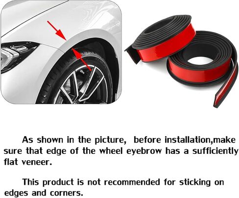 XmuxHai 2.17In(5.5CM)*11.5FT*2PCS Car Wheel Eyebrow Arch Trim Lips Strip Fender Flare Protector Universal Rubber Wheel Eyebrow Protector for Car and Truck Fender Flare Edge Trim (5.5CM) in Kuwait
