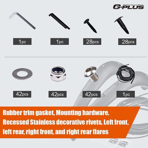 G-plus Fender Flares ، متوافقة مع 07-13 Chevy Silverado 1500/07-14 2500HD 3500HD ، 78.0 " in Kuwait