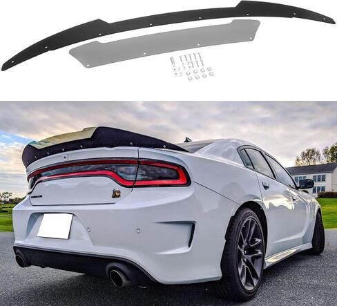 Bonbo Venom V2 Rear Wickerbill Spoiler for Dodge Charger 2015-2024 SRT ScatPack Hellcat, Add-on Type 2-Piece Rear Wicker Bill Spoiler with RivNut Tool (Gloss Black) in Saudi Arabia