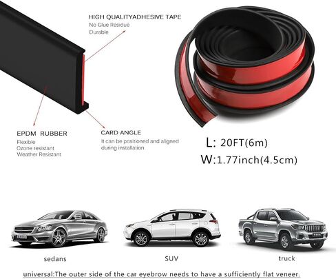 XmuxHai 2.17In(5.5CM)*11.5FT*2PCS Car Wheel Eyebrow Arch Trim Lips Strip Fender Flare Protector Universal Rubber Wheel Eyebrow Protector for Car and Truck Fender Flare Edge Trim (5.5CM) in Kuwait
